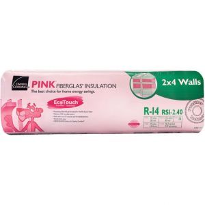 Owens Corning, Wood Stud R14 - 23" X 47" X 3-1/2" 120.1 Sq.Ft. Fiberglass Insulation (16Pcs)