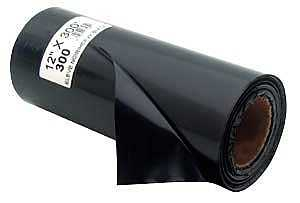 Polytarp Black Poly Film 300' Ft X 12" 3.3 Mil Thick